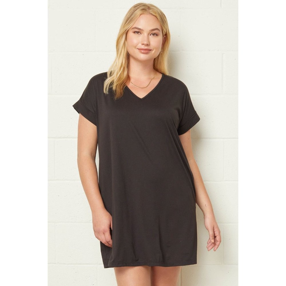 Entro Everyday Pocket Short Dress, Black